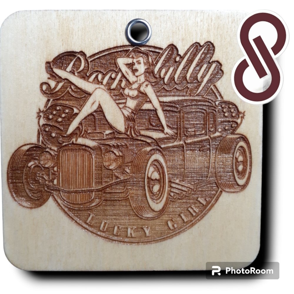 LASER ENGRAVED WOODEN SOUVENIR " LUCKY GIRL " COD/W-12